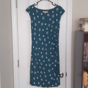 Loft Floral Green Dress